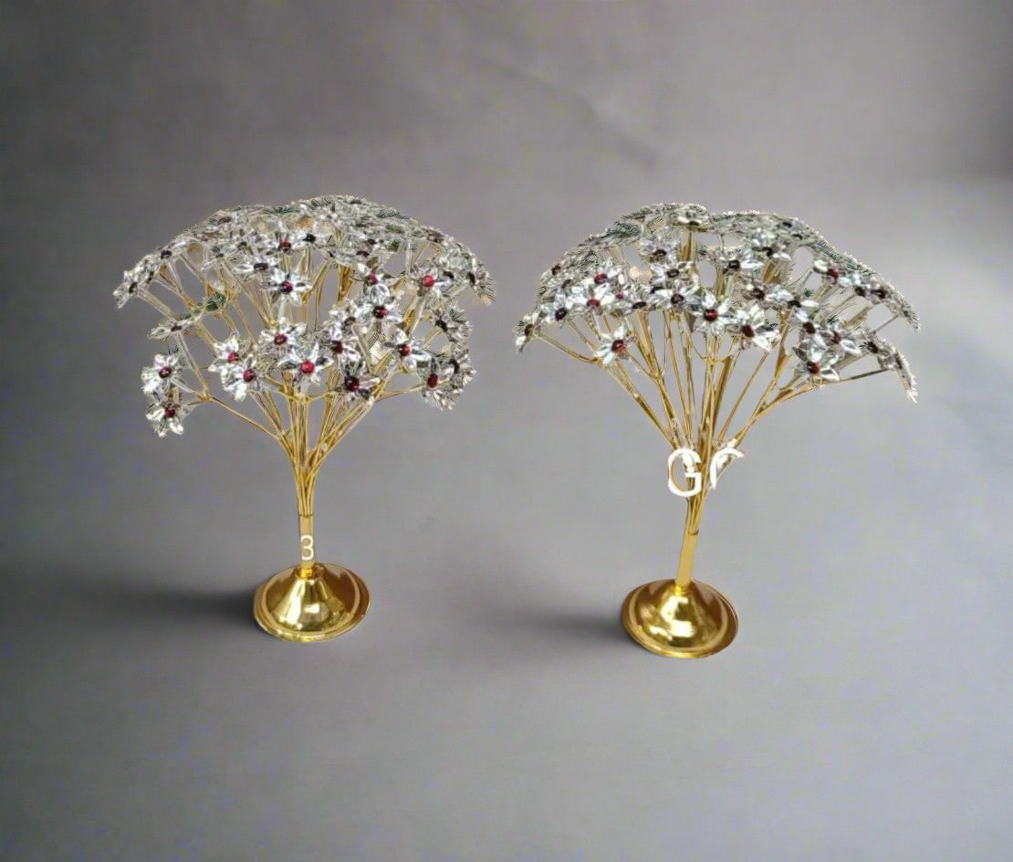 German Silver 108 Flowers with Stand